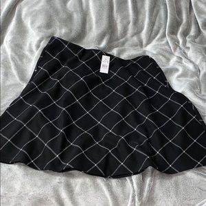 Ann Taylor black and white plaid a-line skirt